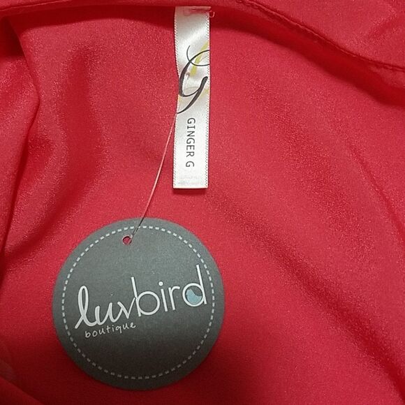 NWT Ginger G. Coral Ruffle One Shoulder Tank (M) - Picture 5 of 5